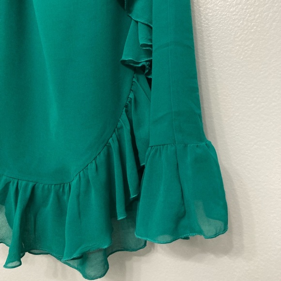 H&M Ruffle Tie Waist Mini Dress Off Shoulder Sz 10 NWT - Picture 5 of 12